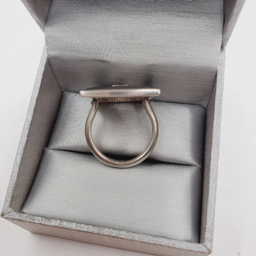 Genuine Black Onyx 925 Sterling Silver Vintage Statement Cross Ring